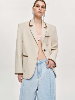 Source Unknown Vetements | Blazer Borde De Cuir, Toile