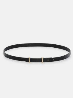 Source Unknown Accessoires | Ceinture Fine En Cuir De Veau, Noir