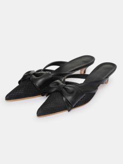 Source Unknown Chaussures Et Sacs | Mules A Noeud En Maille Lisa, Noir