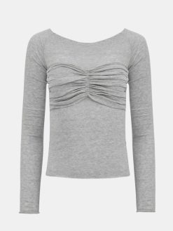 Source Unknown Vetements | T-Shirt Slim En Jersey Bustier, Gris Brume