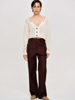 Source Unknown Vetements | Pantalon De Costume En Gabardine, Marron Merlot