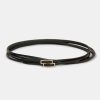 Source Unknown Accessoires | Ceinture En Cuir Double Fine, Noire