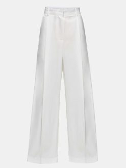 Source Unknown Bas | Pantalon Taiamo Fluide Satin, Blanc