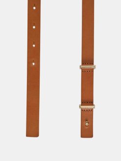 Source Unknown Accessoires | Ceinture Fine En Cuir De Veau, Beige