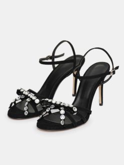 Source Unknown Chaussures Et Sacs | Sandales A Talons Bijoux A Bout Ouvert Micol, Noir