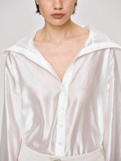 Source Unknown Hauts | Chemise Transparente A Col Marin, Blanche