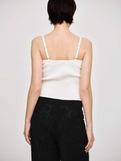 Source Unknown Tricots | Camisole En Tricot Cotele, Blanc