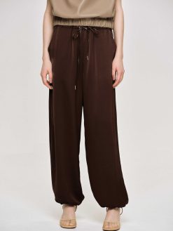 Source Unknown Vetements | Pantalon De Jogging En Satin, Rouge Merlot