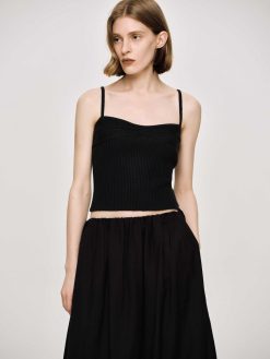 Source Unknown Tricots | Camisole En Tricot Cotele, Noir