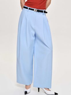 Source Unknown Vetements | Pantalon Plisse A Jambe Large, Bleu Glacier