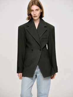 Source Unknown Vetements D'Exterieur | Blazer Cintre A Double Boutonnage Nangy,