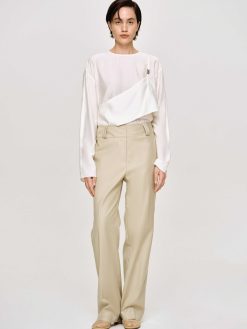 Source Unknown Bas | Pantalon Droit En Gabardine, Beige