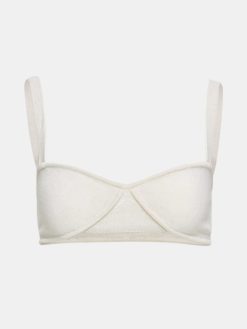 Source Unknown Vetements | Soutien-Gorge En Tricot Cotele, Blanc