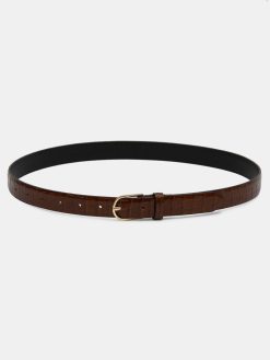 Source Unknown Accessoires | Ceinture Effet Croco, Marron