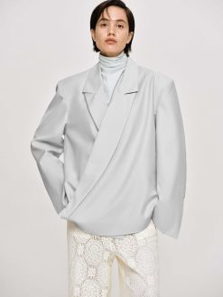 Source Unknown Accessoires | Baia Boxy Wrap Blazer, Gainsboro Gris