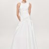 Source Unknown Accessoires | Robe Froncee A Taille Basse, Blanc Casse