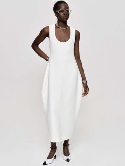 Source Unknown Robes | Robe Mi-Longue Adua Vase, Blanc