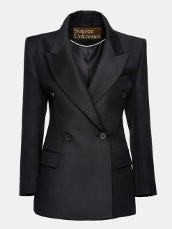 Source Unknown Vetements | Blazer Cintre A Double Boutonnage Leonara, Noir