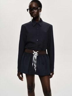 Source Unknown Vetements | Mini-Jupe Effet Rembourre, Bleu Marine