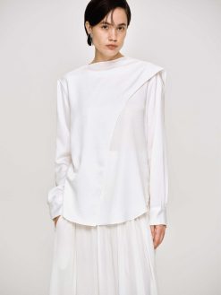 Source Unknown Vetements | Blouse Echarpe Drapee Notte, Blanc