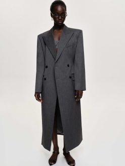 Source Unknown Vetements | Manteau Long Sablier Delphina, Anthracite