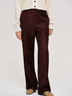 Source Unknown Bas | Pantalon De Costume En Gabardine, Marron Merlot