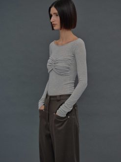 Source Unknown Vetements | T-Shirt Slim En Jersey Bustier, Gris Brume