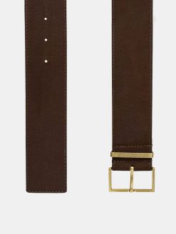 Source Unknown Accessoires | Ceinture En Daim A Boucle Carree, Expresso