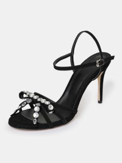 Source Unknown Chaussures Et Sacs | Sandales A Talons Bijoux A Bout Ouvert Micol, Noir