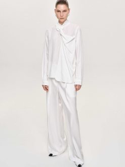 Source Unknown Vetements | Pantalon Taiamo Fluide Satin, Blanc