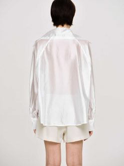 Source Unknown Vetements | Chemise Transparente A Col Marin, Blanche