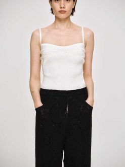 Source Unknown Tricots | Camisole En Tricot Cotele, Blanc