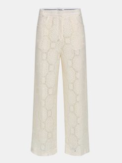 Source Unknown Bas | Pantalon Large Au Crochet Sevilla, Ecru