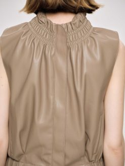 Source Unknown Accessoires | Haut En Cuir Sans Manches, Beige