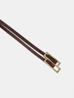 Source Unknown Accessoires | Ceinture En Cuir Double Fine, Marron