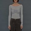 Source Unknown Vetements | T-Shirt Slim En Jersey Bustier, Gris Brume