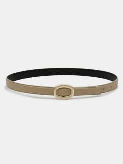 Source Unknown Vetements | Ceinture Ronde En Cuir Hexagonale, Beige/Dore