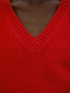 Source Unknown Tricots | Pull En Laine Extra Fine, Rouge